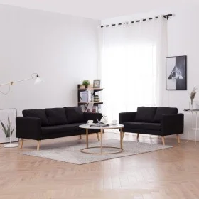 2-piece black fabric sofa set by vidaXL, Sofas - Ref: Foro24-276855, Price: 629,65 €, Discount: %
