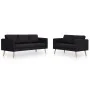 2-piece black fabric sofa set by vidaXL, Sofas - Ref: Foro24-276855, Price: 629,65 €, Discount: %