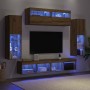 Conjunto de mueble para TV de pared 6 pcs Roble artisan
