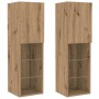 Conjunto de mueble para TV de pared 6 pcs Roble artisan