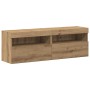 Conjunto de mueble para TV de pared 6 pcs Roble artisan