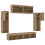Conjunto de mueble para TV de pared 6 pcs Roble artisan