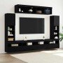 Conjunto de mueble de TV 6 pcs Roble negro Madera contrachapada en Muebles TV | Comprar online en Foro24