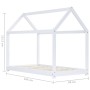 Kinderbettgestell aus massivem weißem Kiefernholz 80x160 cm von vidaXL, Kinderbetten und Betten für Kinder - Ref: Foro24-2833...