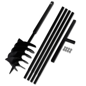 Earth Drill With Handle 200 mm With Extension Tube 5 M Steel by vidaXL, Helical augers - Ref: Foro24-270535, Price: 105,72 €,...