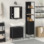 Unidades de Tocador de Baño con puerta Negro 33 x 33 x 185.5 cm