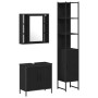 Unidades de Tocador de Baño con puerta Negro 33 x 33 x 185.5 cm