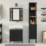 Unidades de Tocador de Baño con puerta Negro 33 x 33 x 185.5 cm