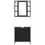 Unidades de Tocador de Baño con puerta Negro 33 x 33 x 185.5 cm
