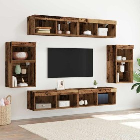 Centro de Entretenimiento 8 pcs Madera vieja 40 x 28.5 x 40 cm