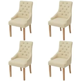 Dining chairs 4 units cream fabric by vidaXL, dining chairs - Ref: Foro24-274425, Price: 529,75 €, Discount: %