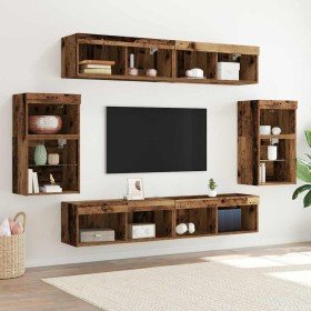 Centro de Entretenimiento 8 pcs Madera vieja 40 x 28.5 x 40 cm