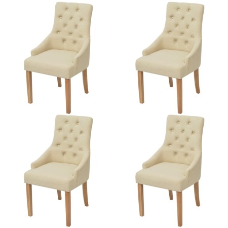 Esszimmerstühle, 4 Einheiten, cremefarbener Stoff von vidaXL, Essstühle - Ref: Foro24-274425, Preis: 505,15 €, Rabatt: %
