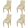 Esszimmerstühle, 4 Einheiten, cremefarbener Stoff von vidaXL, Essstühle - Ref: Foro24-274425, Preis: 505,15 €, Rabatt: %