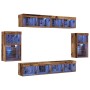 Centro de Entretenimiento 8 pcs Madera vieja 40 x 28.5 x 40 cm