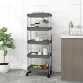 Kitchen trolley 5 levels iron and ABS gray 42x29x128 cm by vidaXL, Kitchen and dining carts - Ref: Foro24-336333, Price: 45,7...