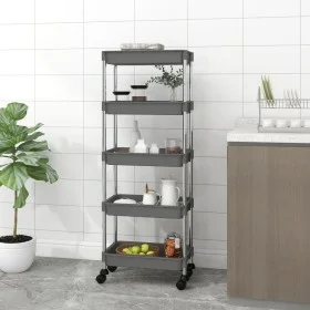 Kitchen trolley 5 levels iron and ABS gray 42x29x128 cm by vidaXL, Kitchen and dining carts - Ref: Foro24-336333, Price: 45,0...