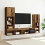Gabinete de TV 4 pcs Madera vieja 40.5 x 30 x 102 cm