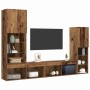 Gabinete de TV 4 pcs Madera vieja 40.5 x 30 x 102 cm