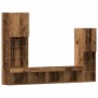 Gabinete de TV 4 pcs Madera vieja 40.5 x 30 x 102 cm
