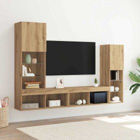 Gabinete de TV 4 pcs Roble artisan 40.5 x 30 x 102 cm