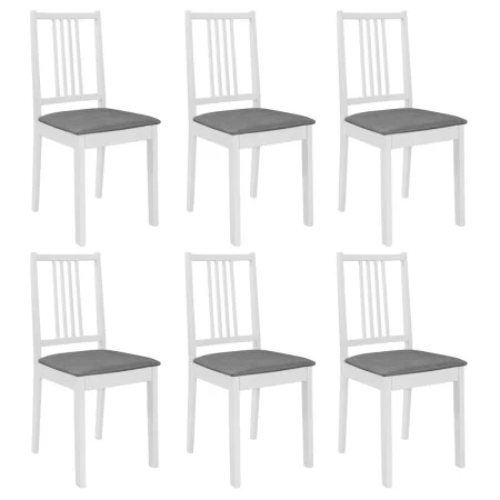 Dining chairs with cushions 6 units white solid wood by vidaXL, dining chairs - Ref: Foro24-276406, Price: 363,61 €, Discount: %