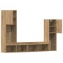 Gabinete de TV 4 pcs Roble artisan 40.5 x 30 x 102 cm