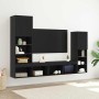 Gabinete de TV 4 pcs Roble negro 40.5 x 30 x 102 cm