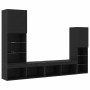 Gabinete de TV 4 pcs Roble negro 40.5 x 30 x 102 cm