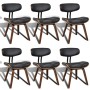 Dining chairs, 6 units, curved wood and artificial leather by vidaXL, dining chairs - Ref: Foro24-270551, Price: 837,02 €, Di...