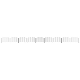 Gartenzaun mit Speerspitzen aus schwarzem Stahl (0,75-1)x15,3 m von vidaXL, Zaunpaneele - Ref: Foro24-277720, Preis: 495,71 €...