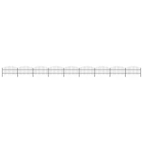Gartenzaun mit Speerspitzen aus schwarzem Stahl (0,75-1)x15,3 m von vidaXL, Zaunpaneele - Ref: Foro24-277720, Preis: 526,60 €...