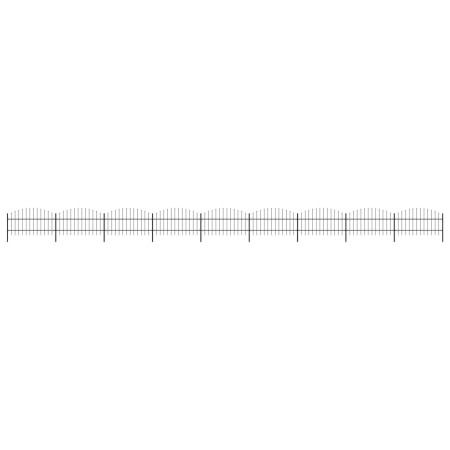Gartenzaun mit Speerspitzen aus schwarzem Stahl (0,75-1)x15,3 m von vidaXL, Zaunpaneele - Ref: Foro24-277720, Preis: 495,71 €...