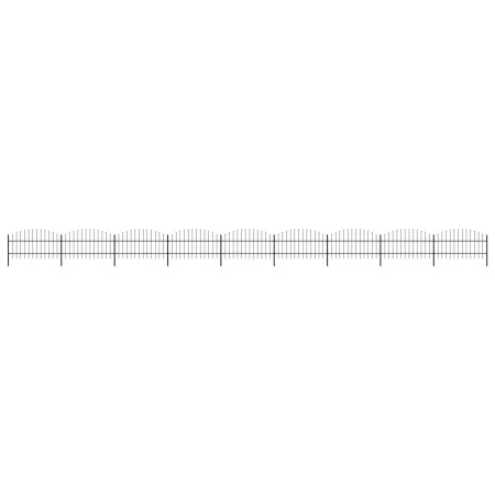 Gartenzaun mit Speerspitzen aus schwarzem Stahl (0,75-1)x15,3 m von vidaXL, Zaunpaneele - Ref: Foro24-277720, Preis: 526,12 €...
