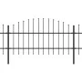 Gartenzaun mit Speerspitzen aus schwarzem Stahl (0,75-1)x15,3 m von vidaXL, Zaunpaneele - Ref: Foro24-277720, Preis: 526,12 €...