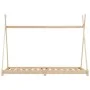 Solid pine wood children's bed frame 70x140 cm by vidaXL, Cribs and beds for children - Ref: Foro24-283355, Price: 81,32 €, D...