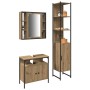 Juego de Gabinetes de Baño con estante 3 pcs Roble artisan