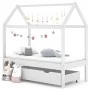 Children's bed frame and white pine wood drawer 70x140cm by vidaXL, Cribs and beds for children - Ref: Foro24-322139, Price: ...