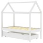 Kinderbettgestell und Schublade aus weißem Kiefernholz, 70 x 140 cm von vidaXL, Kinderbetten und Betten für Kinder - Ref: For...