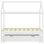 Estructura de cama infantil y cajón madera pino blanca 70x140cm de vidaXL, Cunas y camas para niños - Ref: Foro24-322139, Pre...
