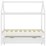 Estructura de cama infantil y cajón madera pino blanca 70x140cm