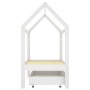 Estructura de cama infantil y cajón madera pino blanca 70x140cm
