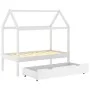 Children's bed frame and white pine wood drawer 70x140cm by vidaXL, Cribs and beds for children - Ref: Foro24-322139, Price: ...