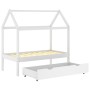 Kinderbettgestell und Schublade aus weißem Kiefernholz, 70 x 140 cm von vidaXL, Kinderbetten und Betten für Kinder - Ref: For...