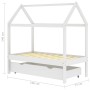 Kinderbettgestell und Schublade aus weißem Kiefernholz, 70 x 140 cm von vidaXL, Kinderbetten und Betten für Kinder - Ref: For...