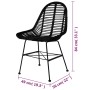 Esszimmerstühle 6 Einheiten aus schwarzem Naturrattan von vidaXL, Essstühle - Ref: Foro24-275499, Preis: 551,61 €, Rabatt: %