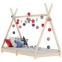 Solid pine wood children's bed frame 80x160 cm by vidaXL, Cribs and beds for children - Ref: Foro24-283356, Price: 90,77 €, D...