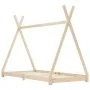Solid pine wood children's bed frame 80x160 cm by vidaXL, Cribs and beds for children - Ref: Foro24-283356, Price: 90,77 €, D...