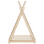 Solid pine wood children's bed frame 80x160 cm by vidaXL, Cribs and beds for children - Ref: Foro24-283356, Price: 74,49 €, D...