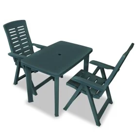 Green plastic 3-piece garden bistro table and chairs set by vidaXL, Garden sets - Ref: Foro24-275078, Price: 225,31 €, Discou...